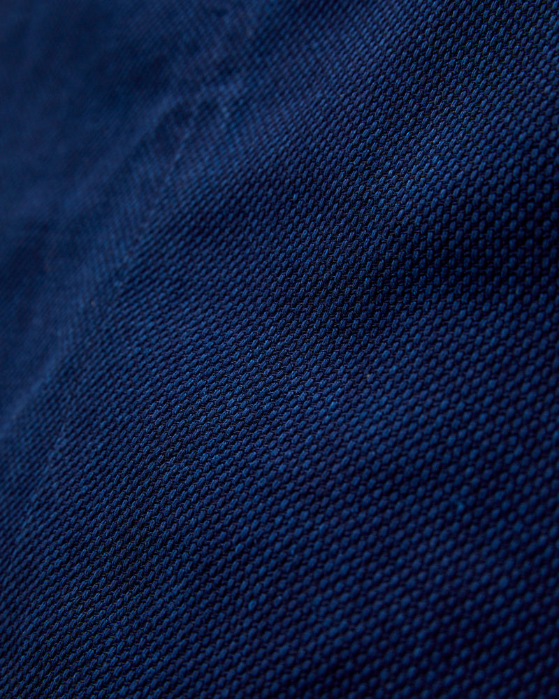 Double Cloth Sashiko Tailored Jacket in Pure Indigo