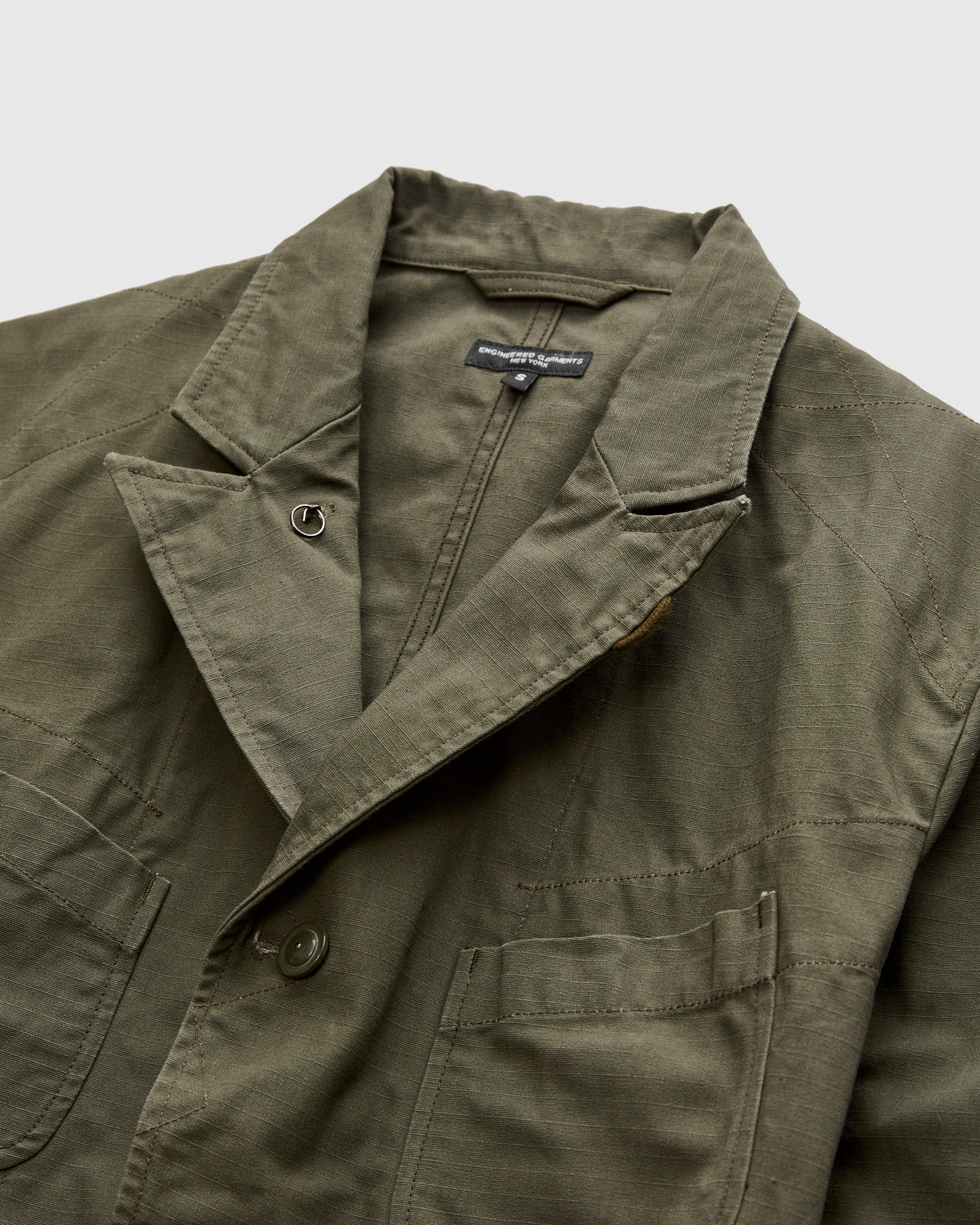 Bedford Jacket in Olive Heavyweight Cotton Ripstop – Blue Owl Workshop