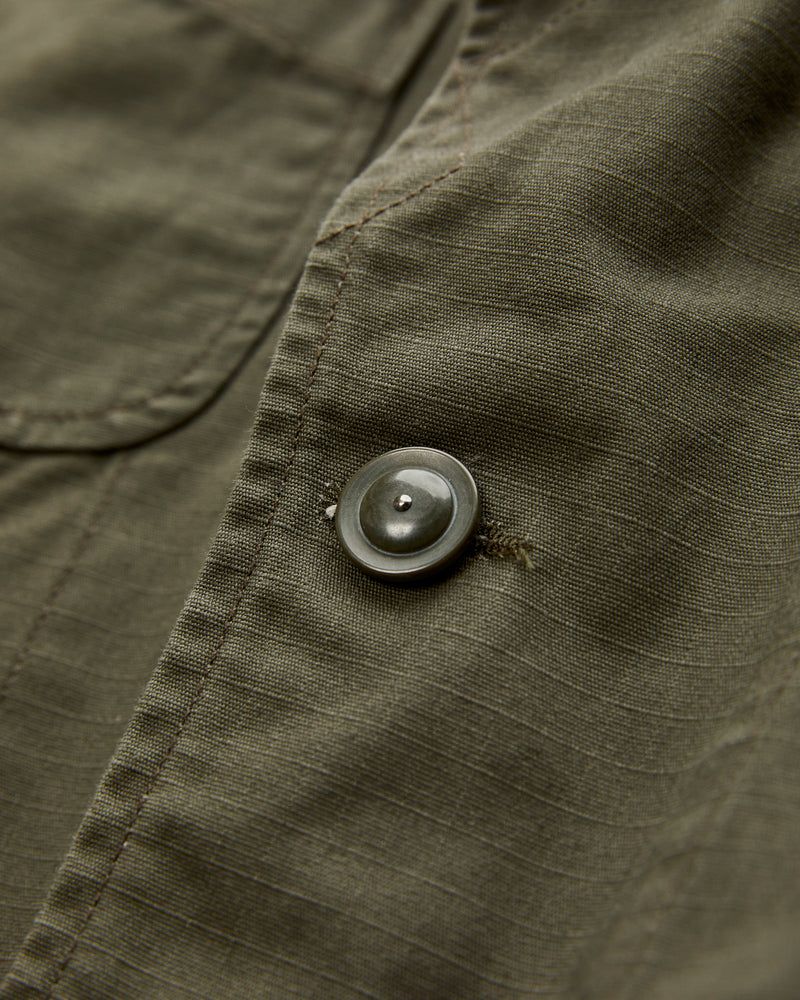 Bedford Jacket in Olive Heavyweight Cotton Ripstop