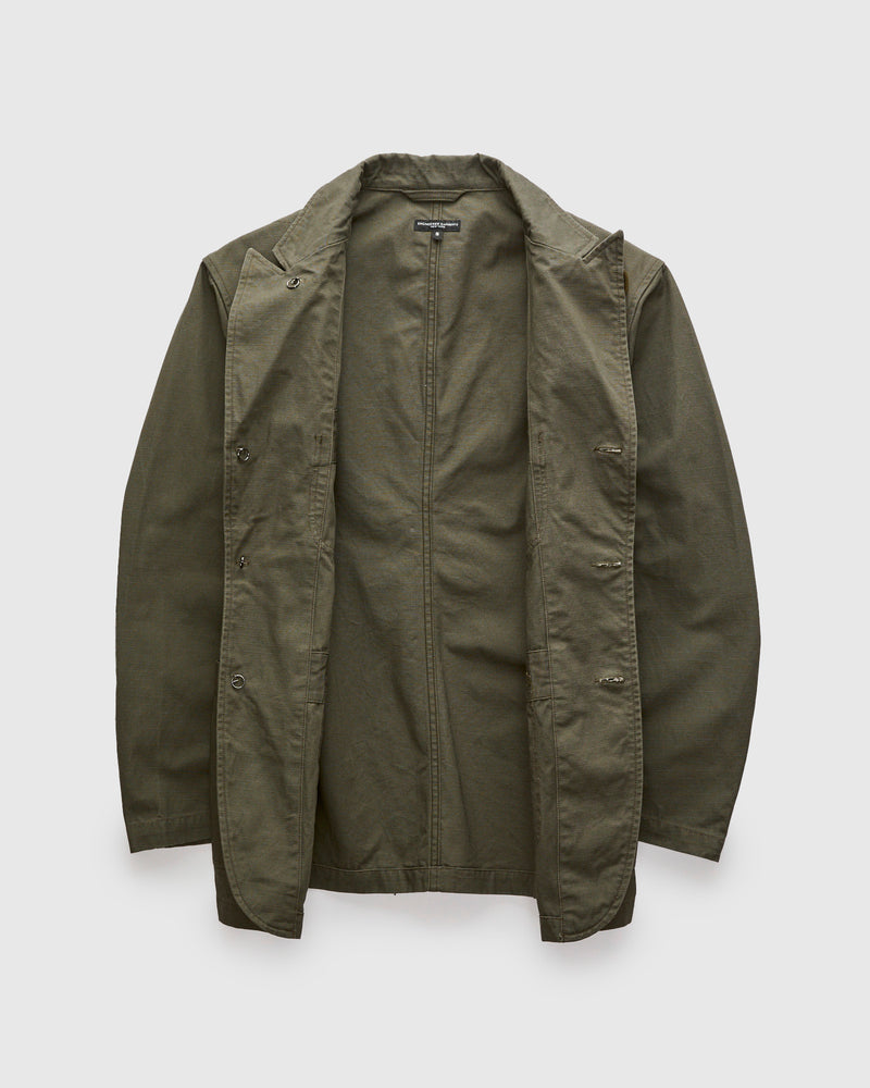 Bedford Jacket in Olive Heavyweight Cotton Ripstop