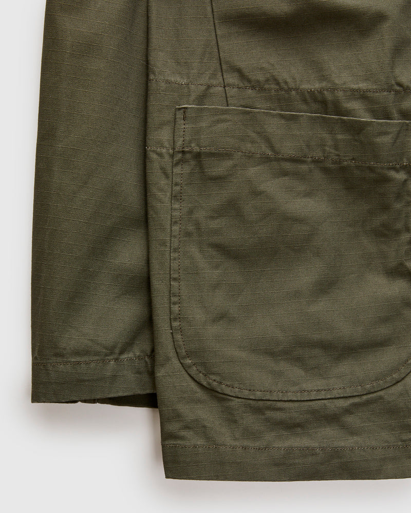 Bedford Jacket in Olive Heavyweight Cotton Ripstop