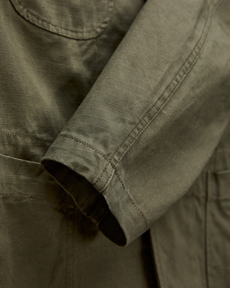 Bedford Jacket in Olive Heavyweight Cotton Ripstop