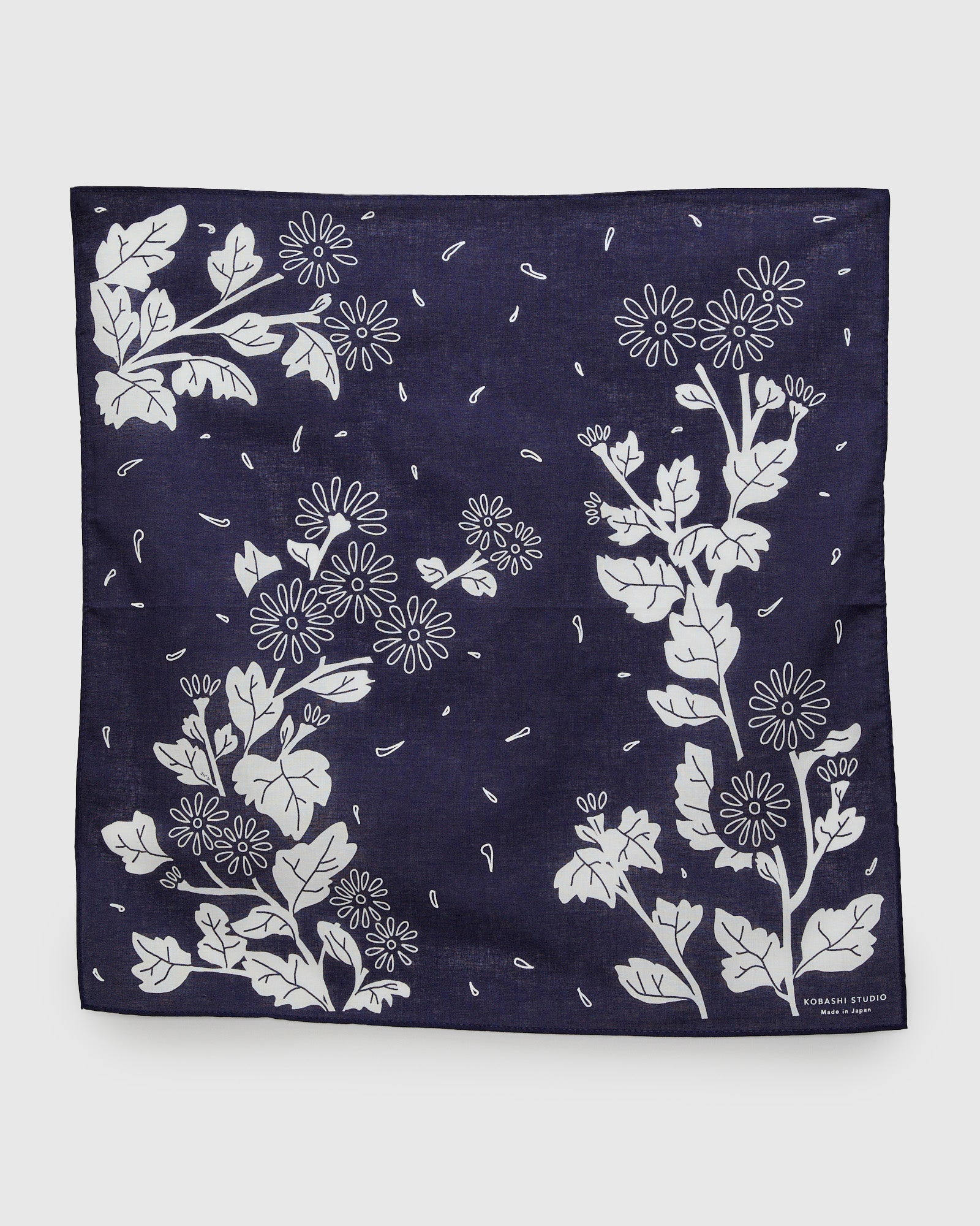 Kikumon Bandana in Navy – Blue Owl Workshop