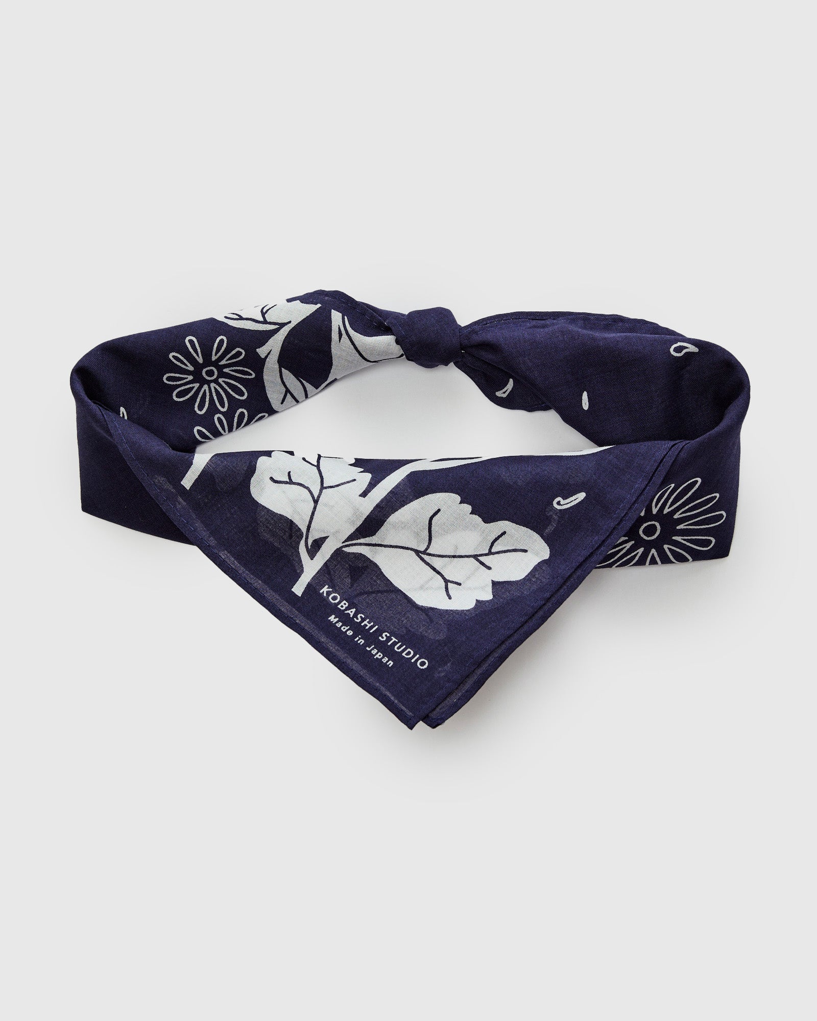 Kikumon Bandana in Navy – Blue Owl Workshop