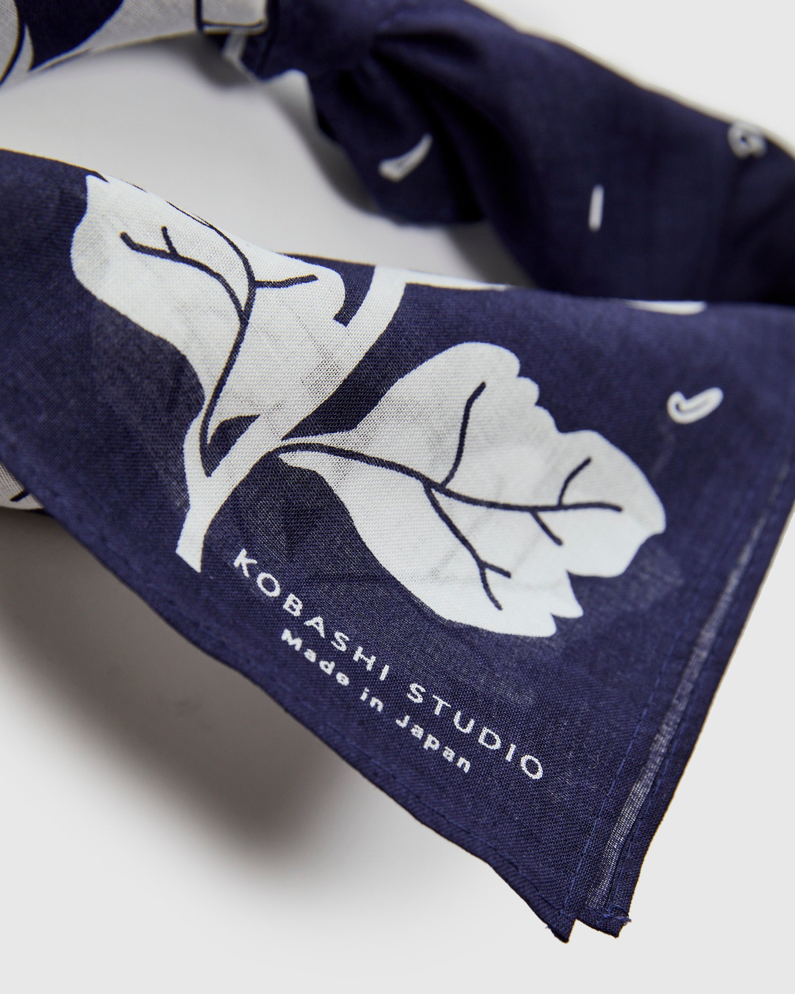 Kikumon Bandana in Navy – Blue Owl Workshop