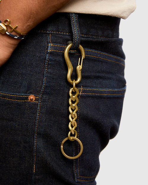 Cut Edge Chain Carabiner in Brass