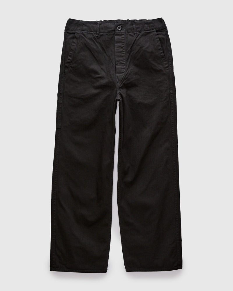 Wide Fit French Work Pants in Black