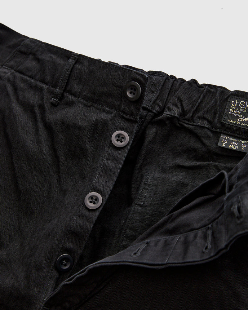 Wide Fit French Work Pants in Black