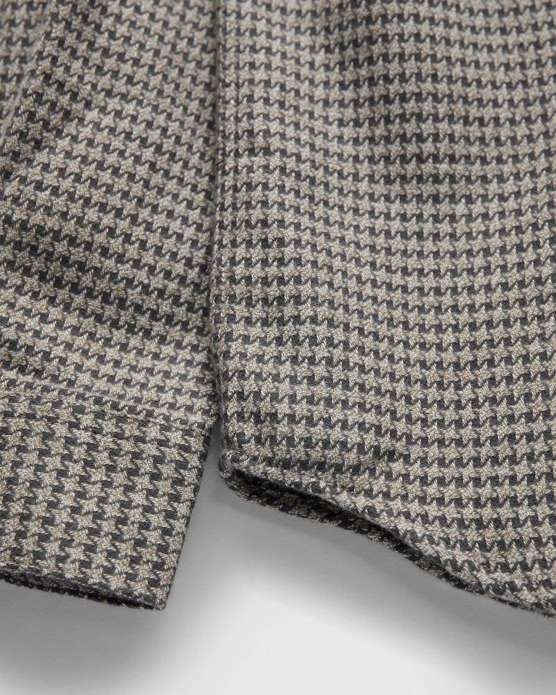 Abstract Pied Poule Button-Up Shirt in Charcoal