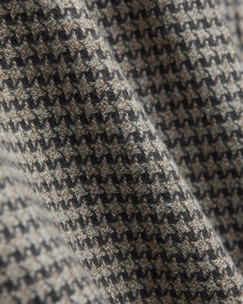 Abstract Pied Poule Button-Up Shirt in Charcoal