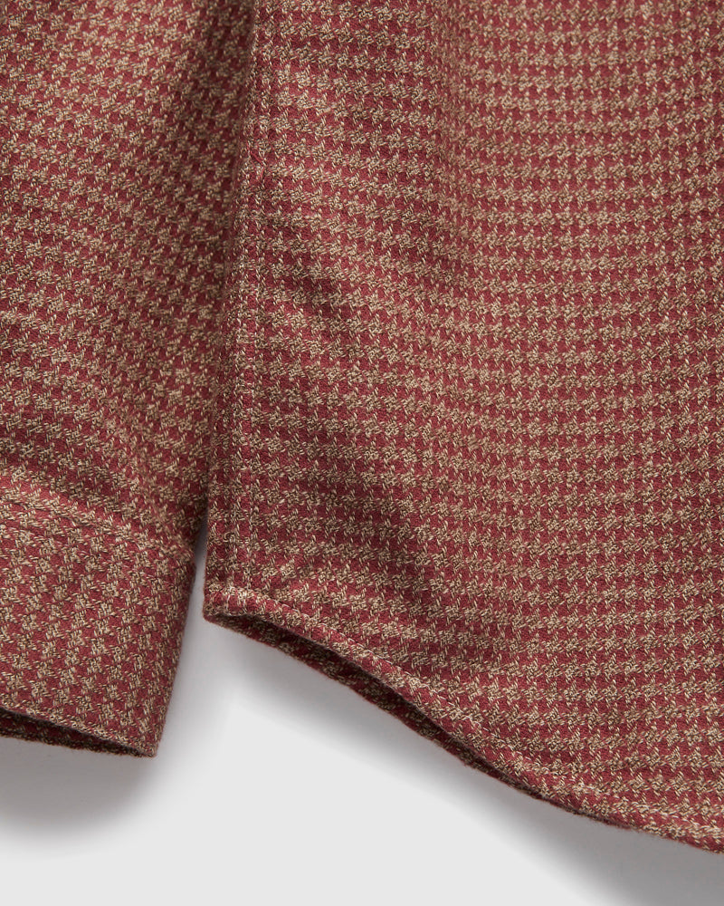 Abstract Pied Poule Button-Up Shirt in Clay