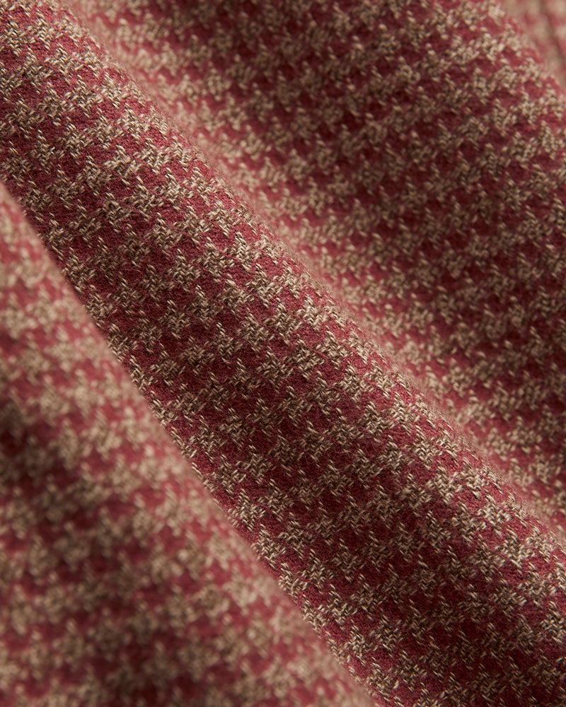 Abstract Pied Poule Button-Up Shirt in Clay