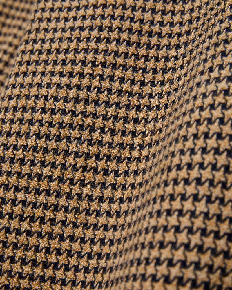 Abstract Pied Poule Button-Up Shirt in Navy