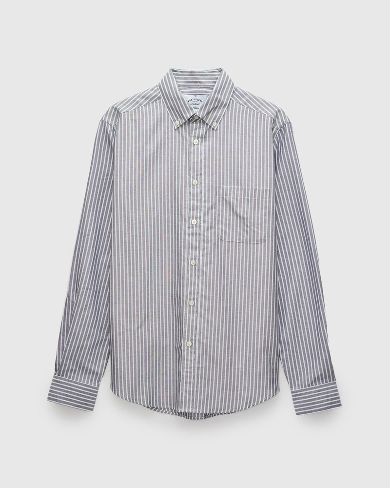 Belavista Stripe Button-Up Shirt in Black