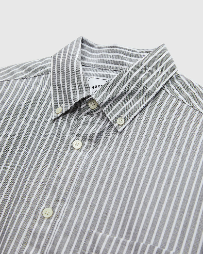 Belavista Stripe Button-Up Shirt in Black