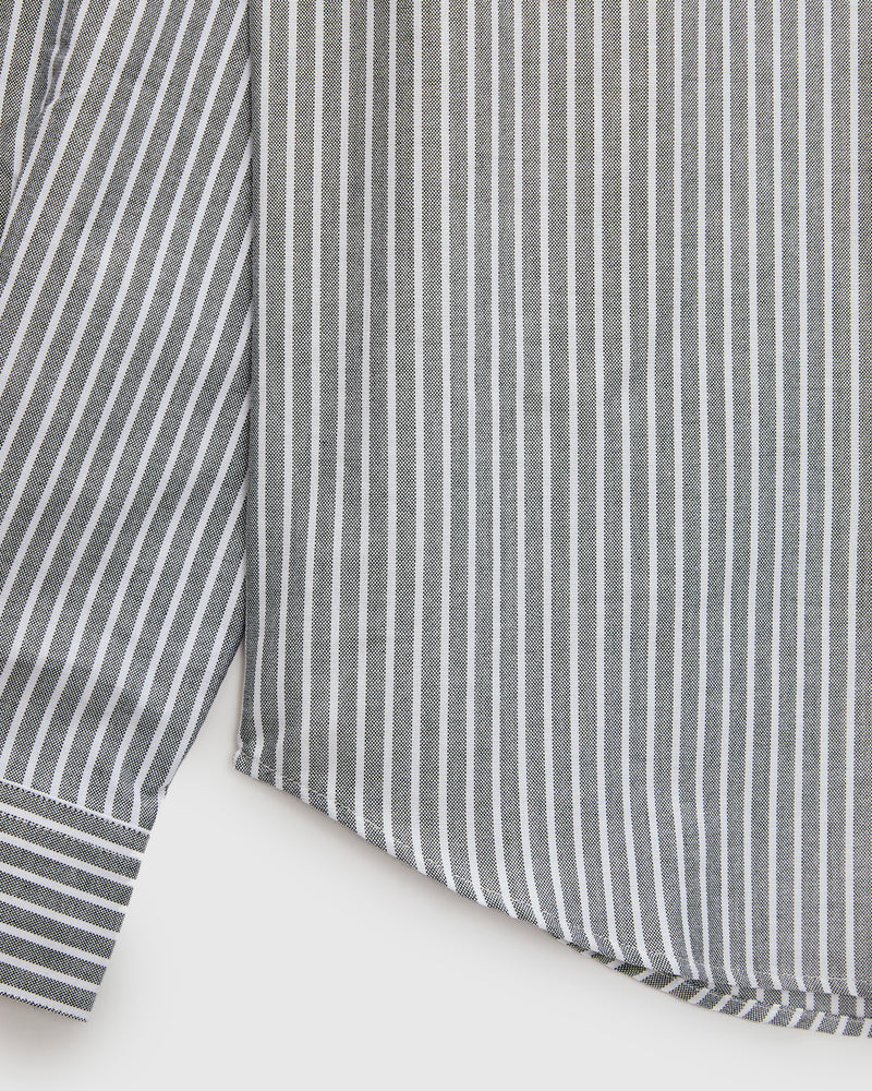 Belavista Stripe Button-Up Shirt in Black