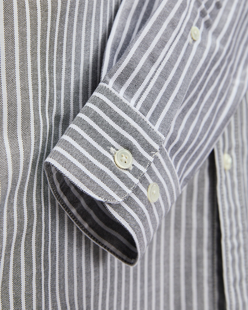 Belavista Stripe Button-Up Shirt in Black