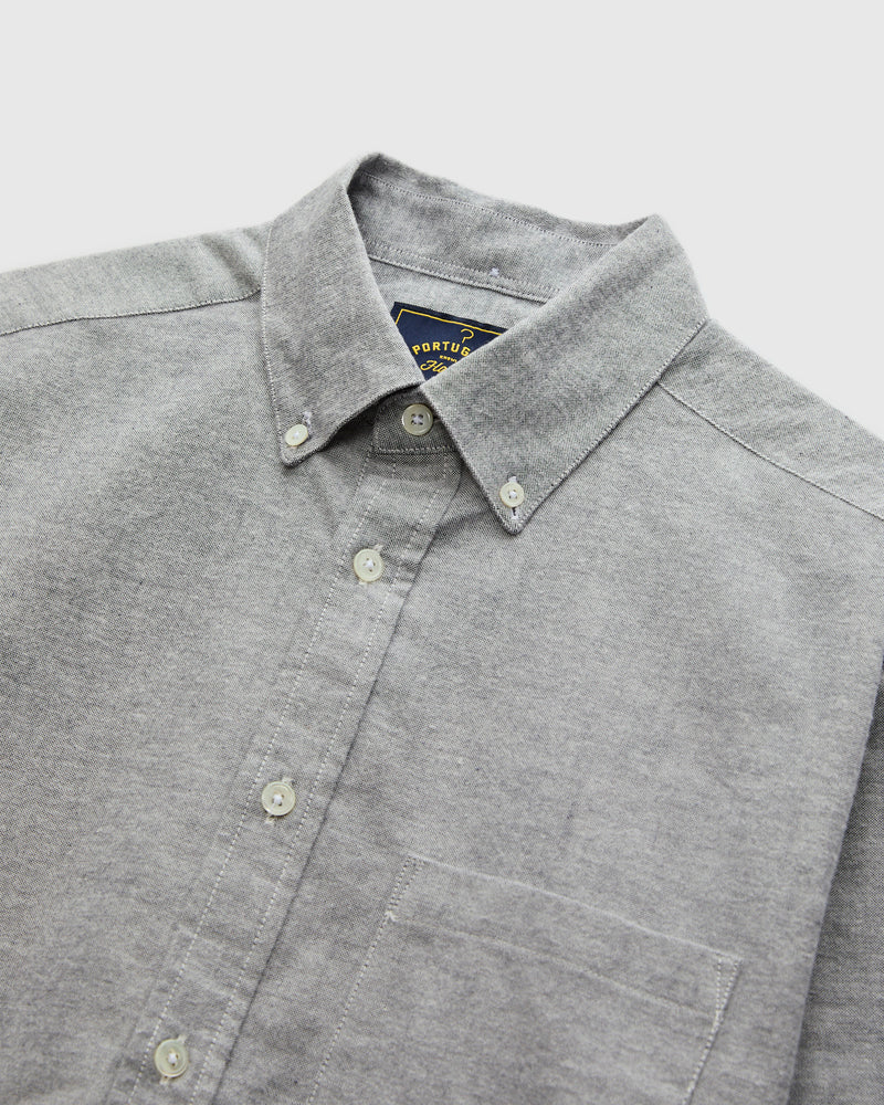 Brushed Oxford Button-Up Shirt in Blue