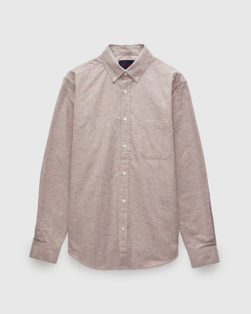 Brushed Oxford Button-Up Shirt in Bordeaux