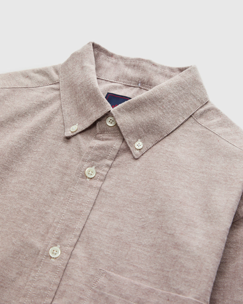 Brushed Oxford Button-Up Shirt in Bordeaux
