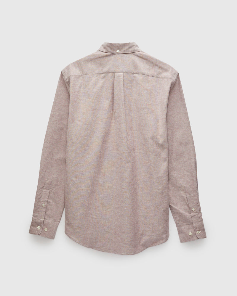 Brushed Oxford Button-Up Shirt in Bordeaux
