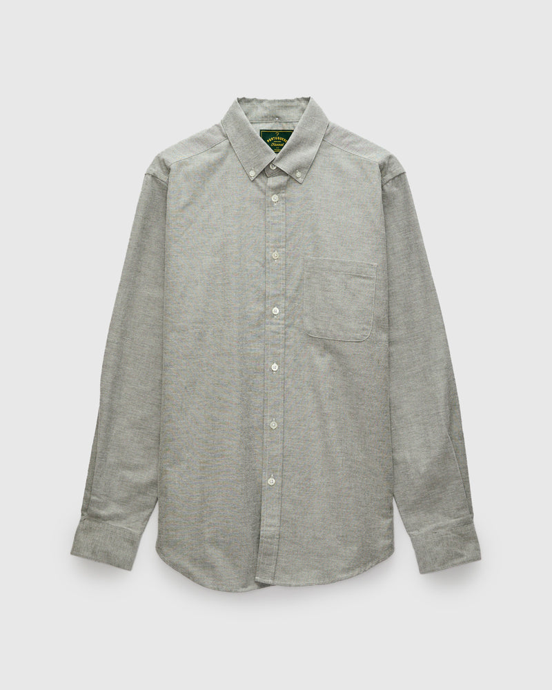Brushed Oxford Button-Up Shirt in Moss Green