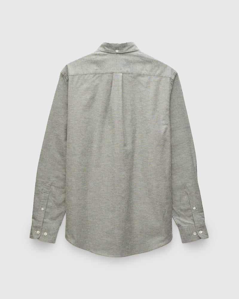 Brushed Oxford Button-Up Shirt in Moss Green