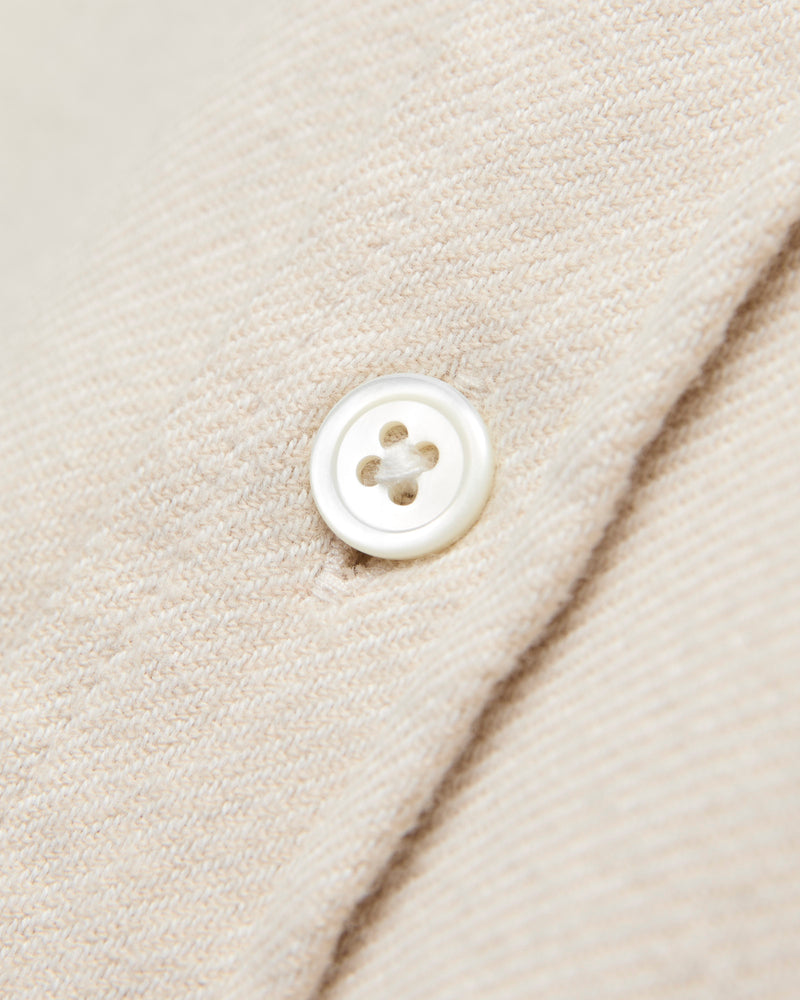 Embroidery Flannel Button-Up Shirt in White