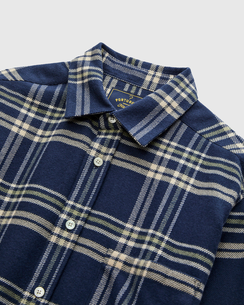 Front Button-Up Shirt in Navy