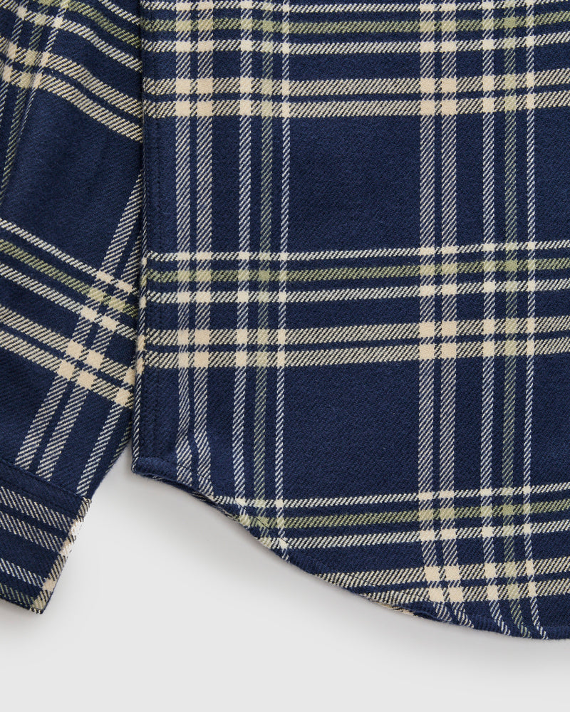 Front Button-Up Shirt in Navy