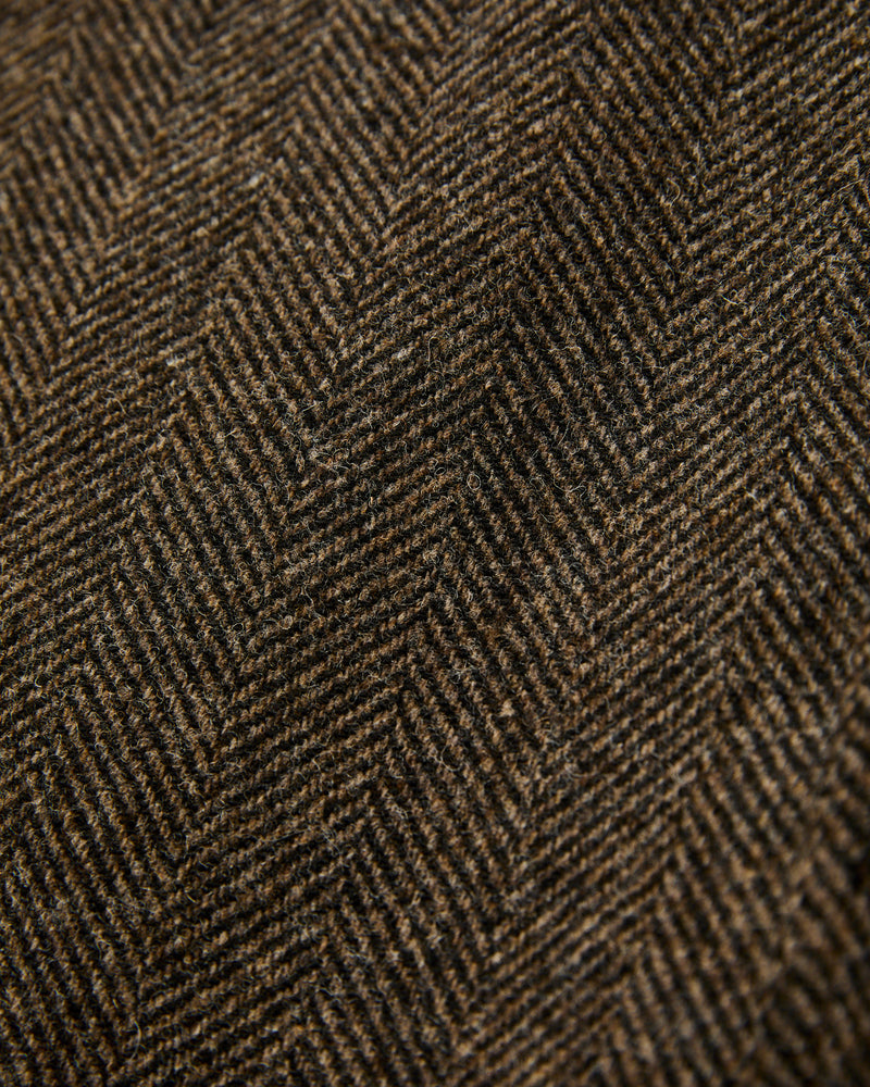 Labura Herringbone Wool Chore Coat in Brown