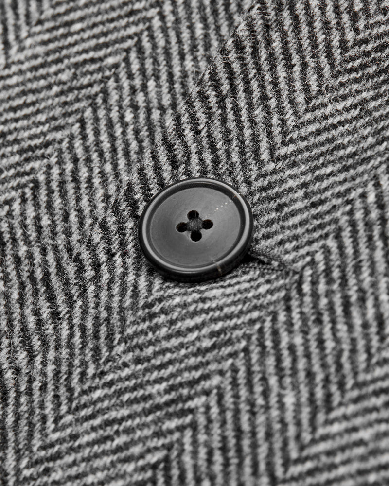 Labura Herringbone Wool Chore Coat in Grey