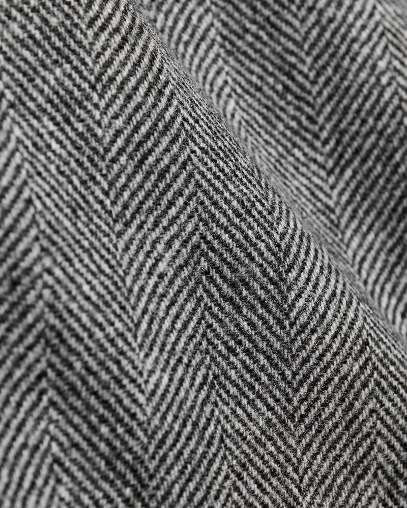 Labura Herringbone Wool Chore Coat in Grey