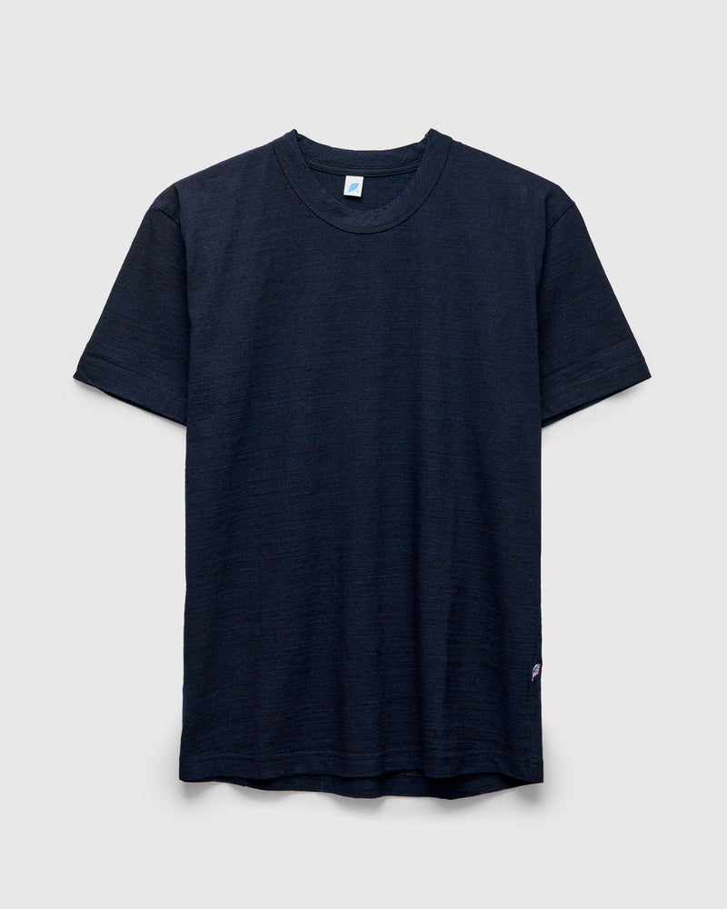 Yarn Dyed Knit T-Shirt in Dark Indigo