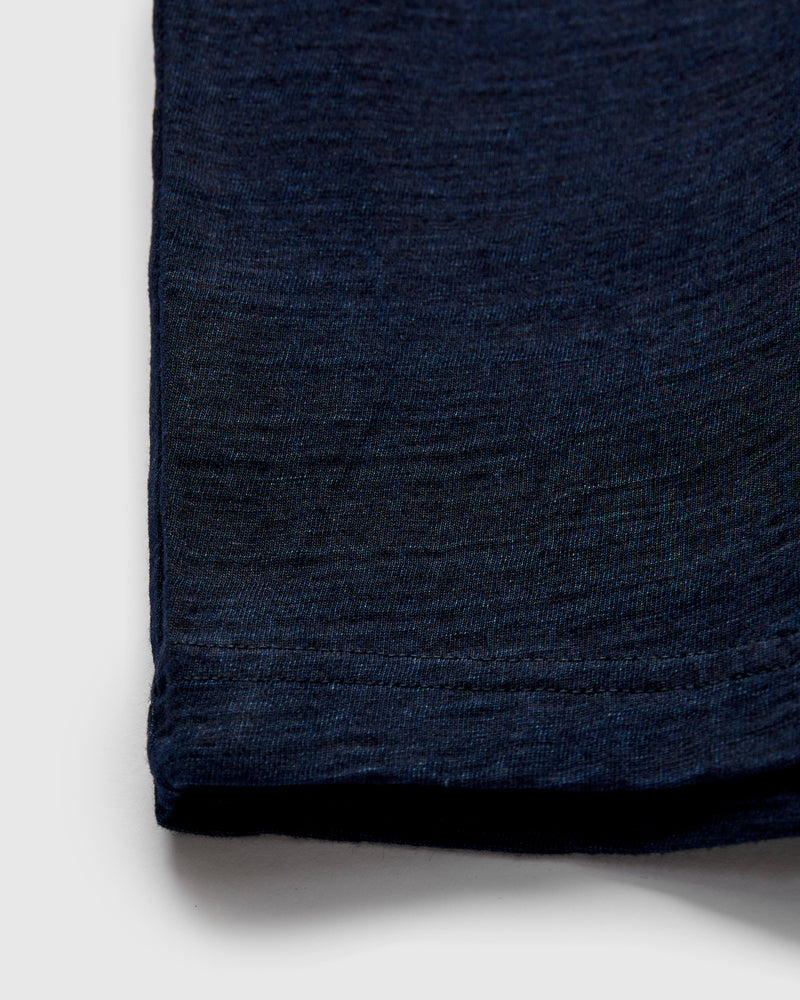 Yarn Dyed Knit T-Shirt in Dark Indigo