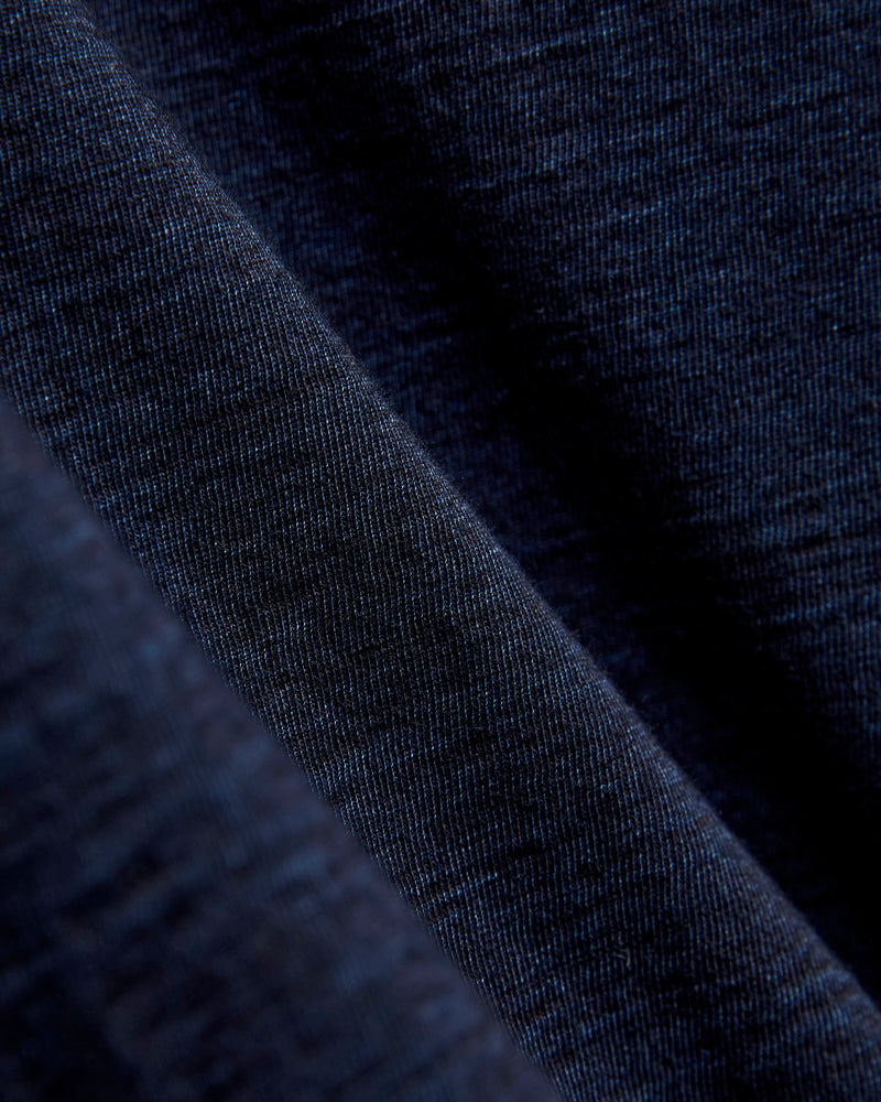 Yarn Dyed Knit T-Shirt in Dark Indigo