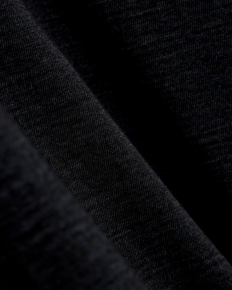 Yarn Dyed Knit T-Shirt in Black Indigo