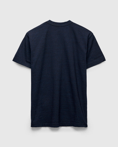 Yarn Dyed Knit T-Shirt in Dark Indigo
