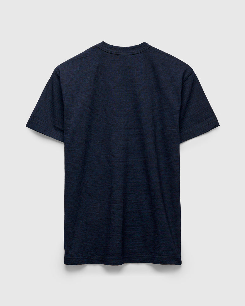 Yarn Dyed Knit T-Shirt in Dark Indigo