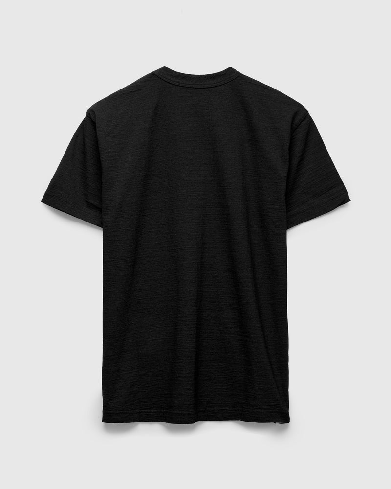 Yarn Dyed Knit T-Shirt in Black Indigo