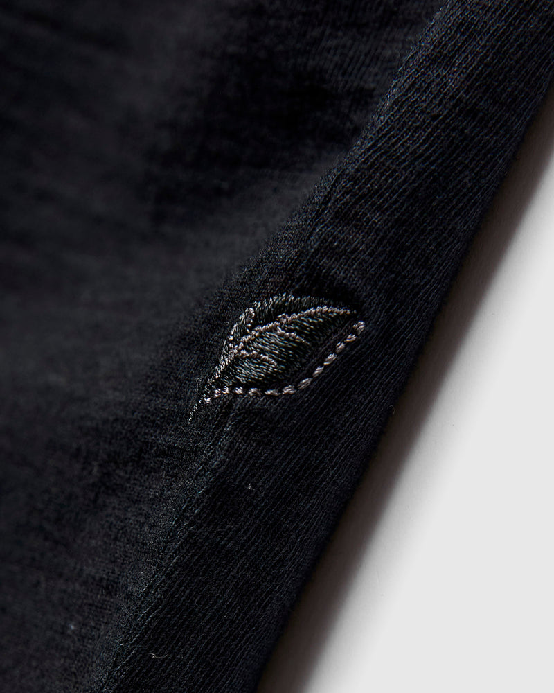 Yarn Dyed Knit T-Shirt in Black Indigo