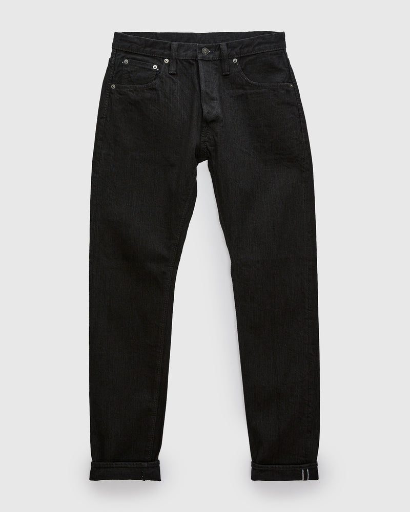 XX-019-BK 14oz Rinsed Double Black Selvedge Denim - Relaxed Tapered Fit