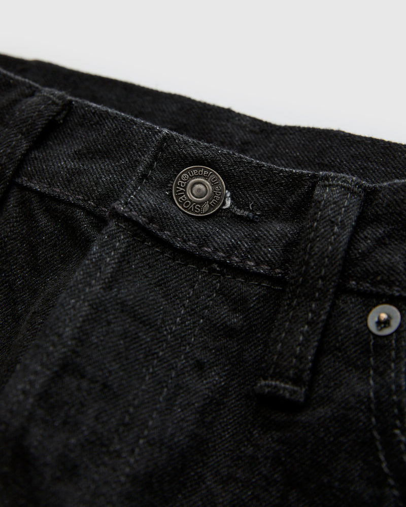 XX-019-BK 14oz Rinsed Double Black Selvedge Denim - Relaxed Tapered Fit