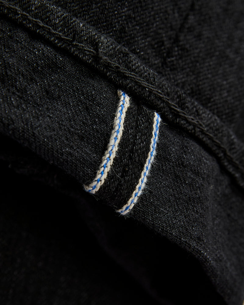 XX-019-BK 14oz Rinsed Double Black Selvedge Denim - Relaxed Tapered Fit