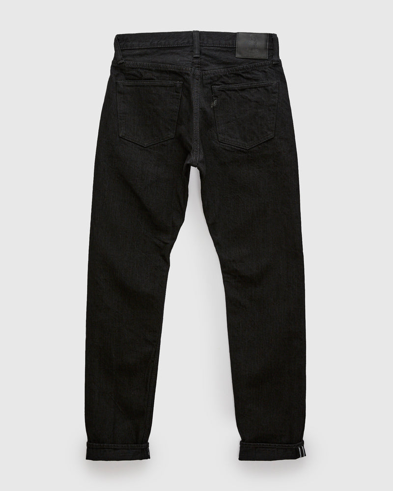 XX-019-BK 14oz Rinsed Double Black Selvedge Denim - Relaxed Tapered Fit