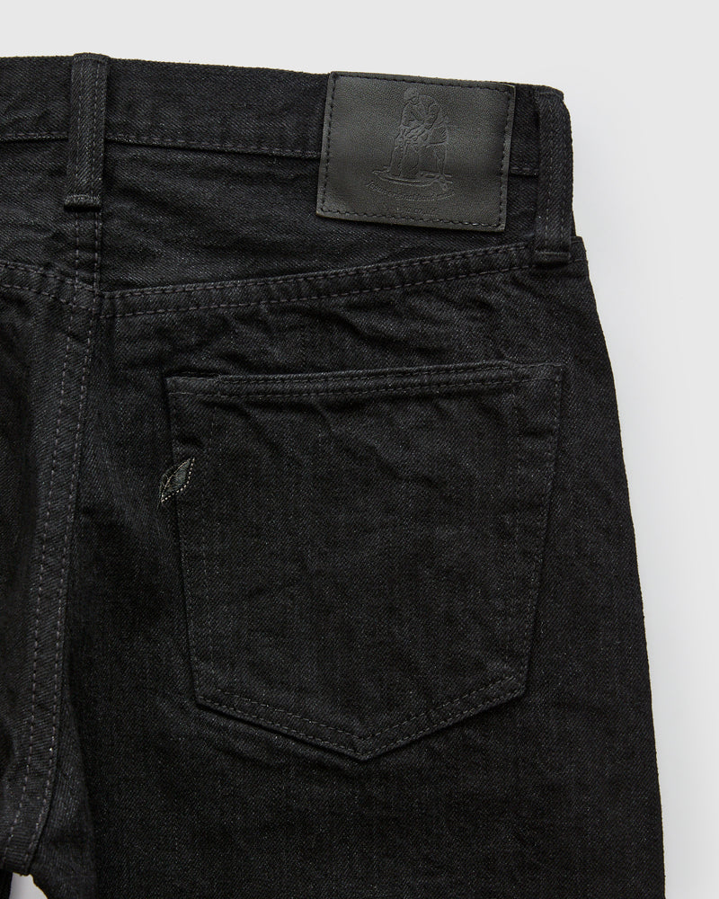 XX-019-BK 14oz Rinsed Double Black Selvedge Denim - Relaxed Tapered Fit