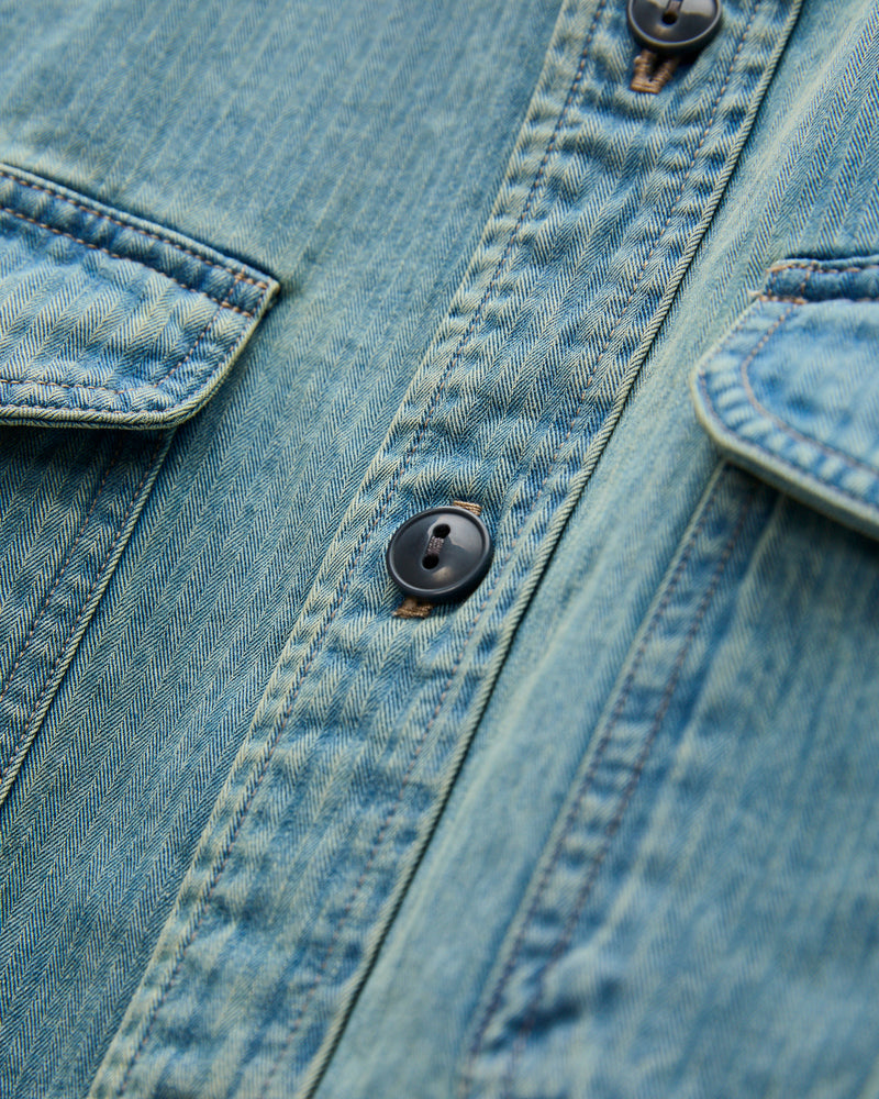 Dockman HBT Workshirt in Faded Indigo