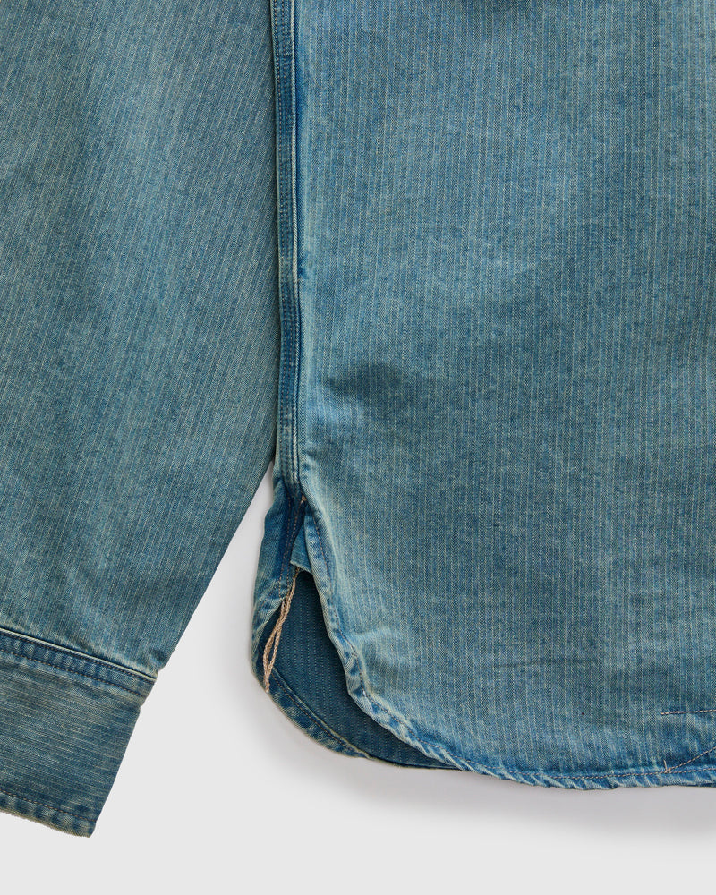 Dockman HBT Workshirt in Faded Indigo