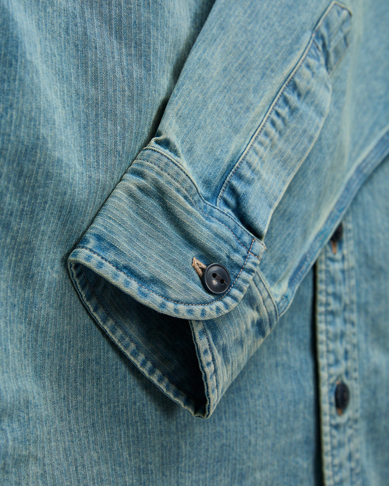 Dockman HBT Workshirt in Faded Indigo