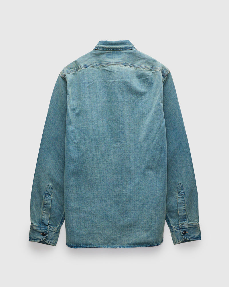 Dockman HBT Workshirt in Faded Indigo